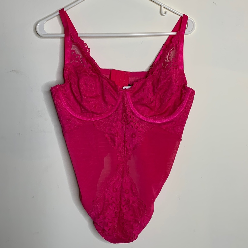 Torrid Curve Pink Lace Bodysuit Lingerie L 12
